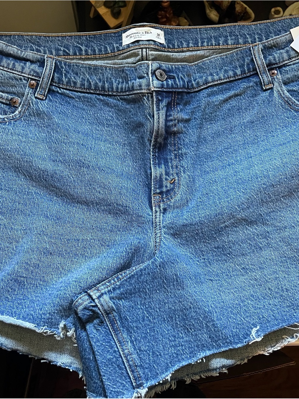 Abercrombie & Fitch Medium Blue Denim Cutoff Shorts